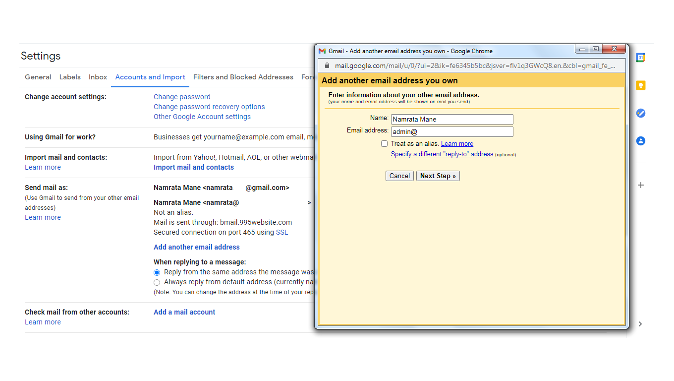 Gmail Connectivity Step 1