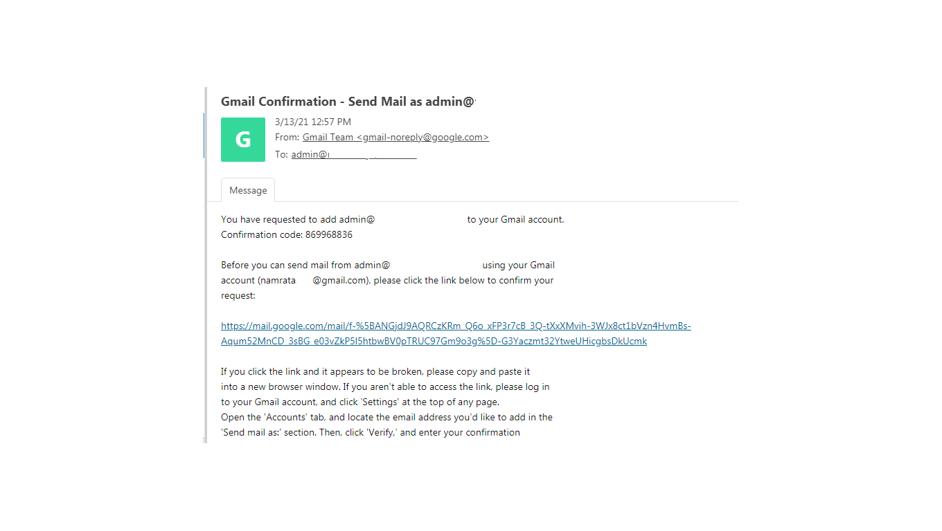 Gmail Connectivity Step 3